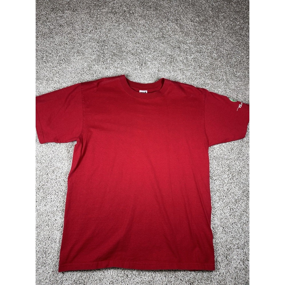 Starbucks Coffee Christmas "Pass the Cheer" T-Shirt Red Ice‎ Skating Large EUC!